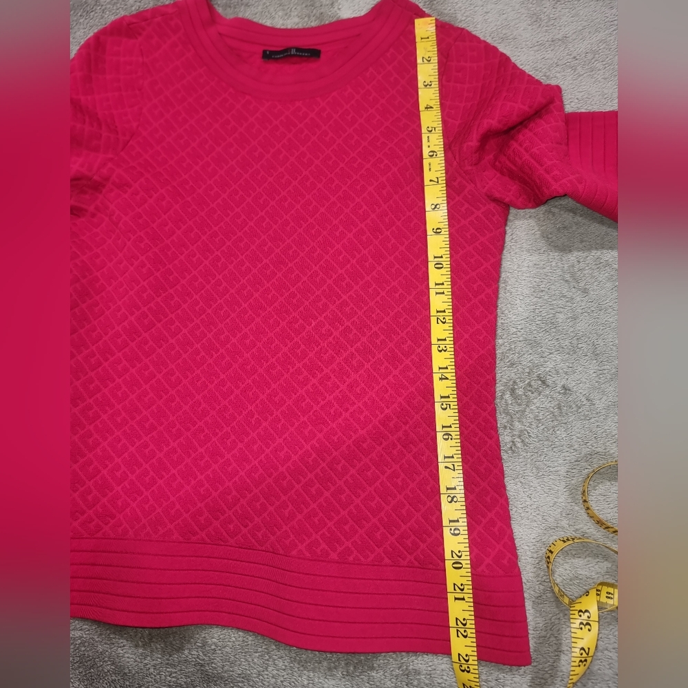 Carolina Herrera Chic Red Textured Knit Top Sz S - Picture 10 of 12